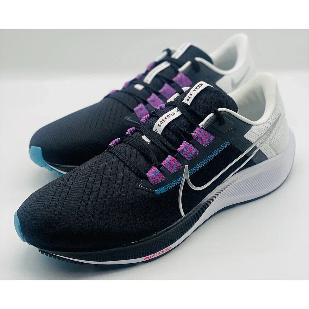 NEW Nike Air Zoom Pegasus 38 Black Silver White CW7356-003 Men's Size 13